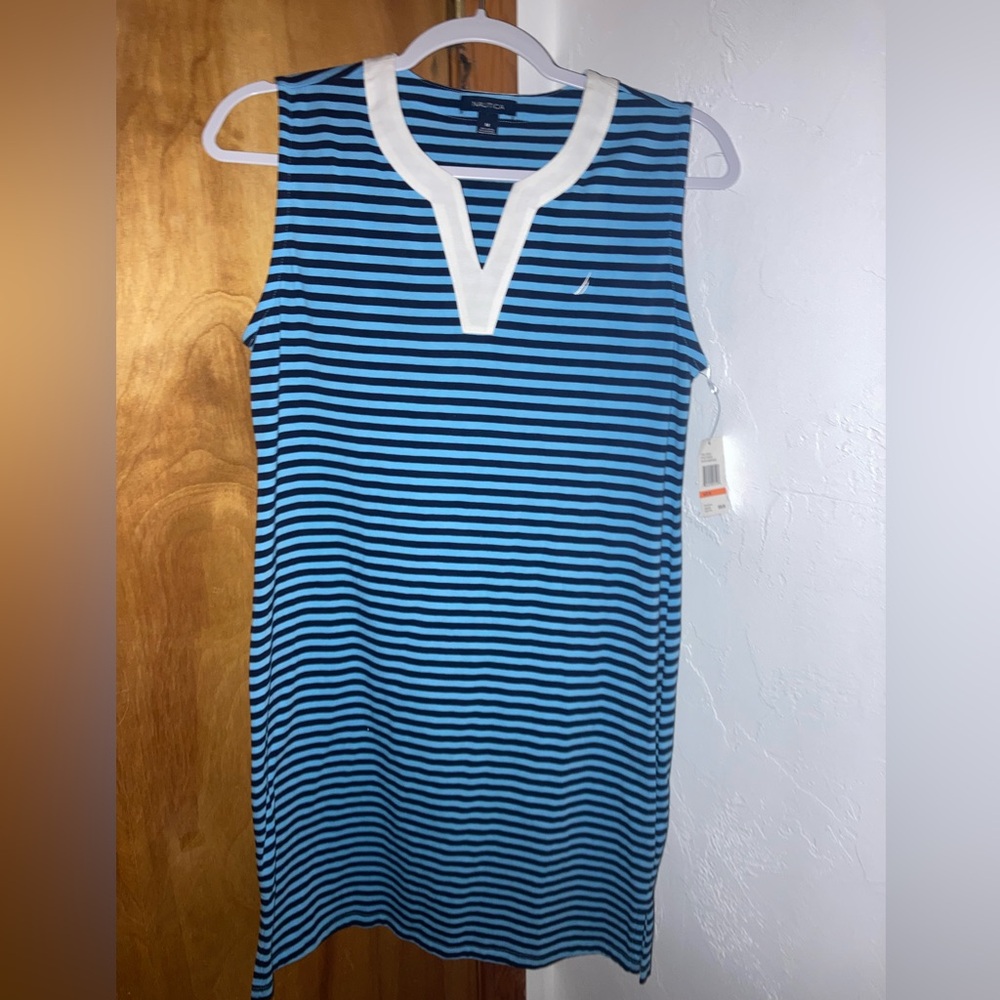 Nautica Navy and Blue Striped dress